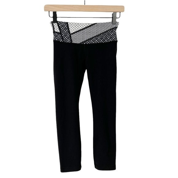 Lululemon Long Ankle Length Full Inseam Mid  High Rise Print Pattern Waistband - Picture 1 of 4